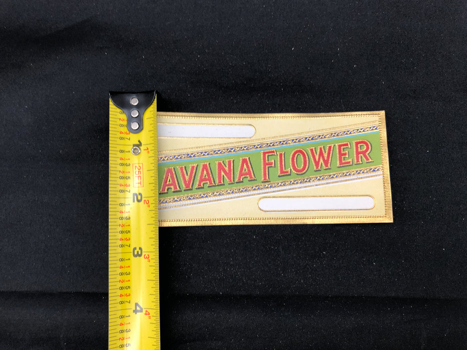 Havana Flower Cigar Label Box Wrapper Embossed Original Unused Vintage Tobacco