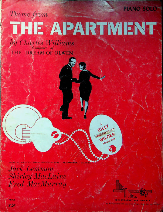 The Apartment Theme Song Sheet Music C Williams Jack Lemmon Shirley Maclaine 2