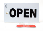 Beaed: Open Sign Tag - Striped Orange & Yellow Plastic, 4" x 7" - Lot of 5 | NEW 4