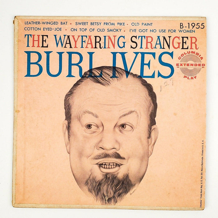 Burl Ives The Wayfaring Stranger Record 45 RPM EP B-1955 Columbia 1
