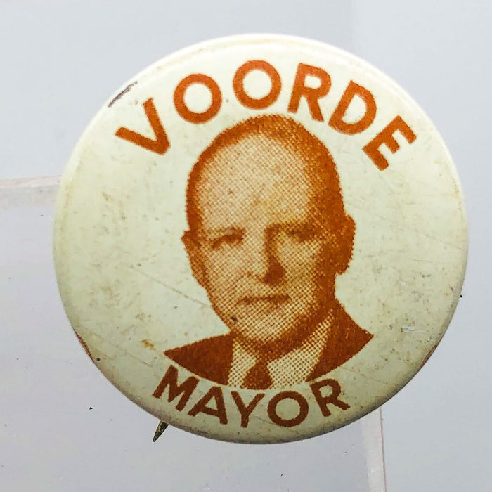 Voorde for Mayor Button Pin .75" South Bend Indiana Political Campaign Edward 8