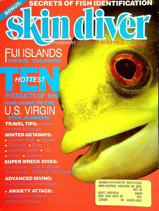 Skin Diver Magazine Jan 1991 Vol 40 No 1 Fiji Island Dive Guide 1