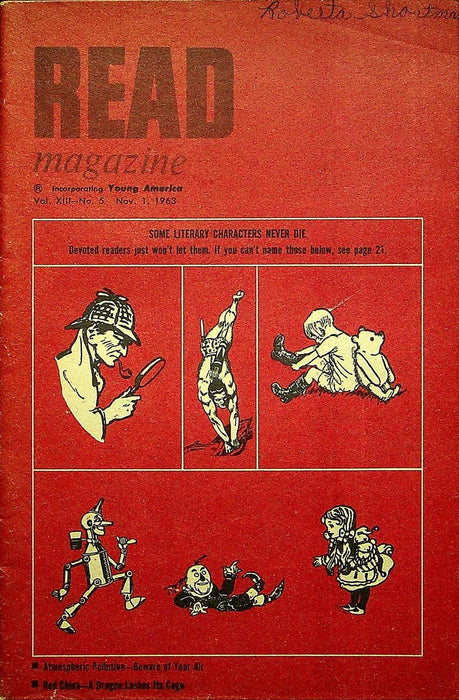 Read Magazine Nov 1 1963 Vol 13 #5 Literary Characters Sherlock, Winnie the Pooh