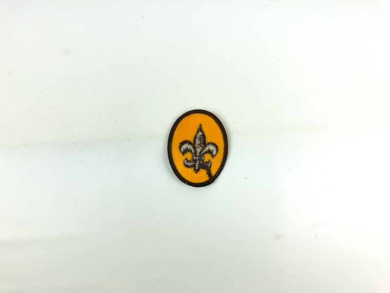 Vintage Boys Scouts of American Fleur De Lis Patch Emblem Brown Orange 1960s