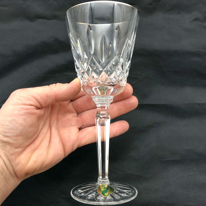 1ct Waterford Crystal Wine Goblet Lismore Pattern 7-3/8" Signed Signature Glass