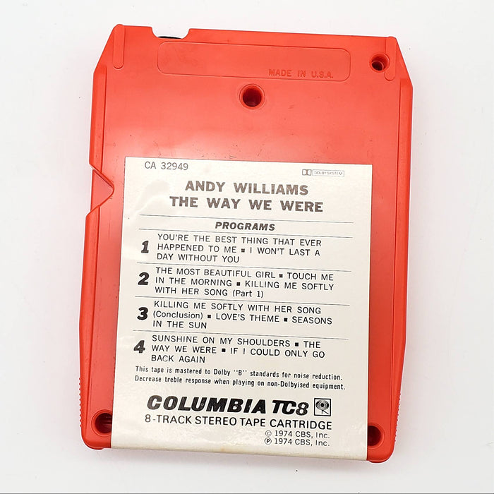 Andy Williams The Way We Were 8-Track Tape Album Columbia 1974 CA 32949