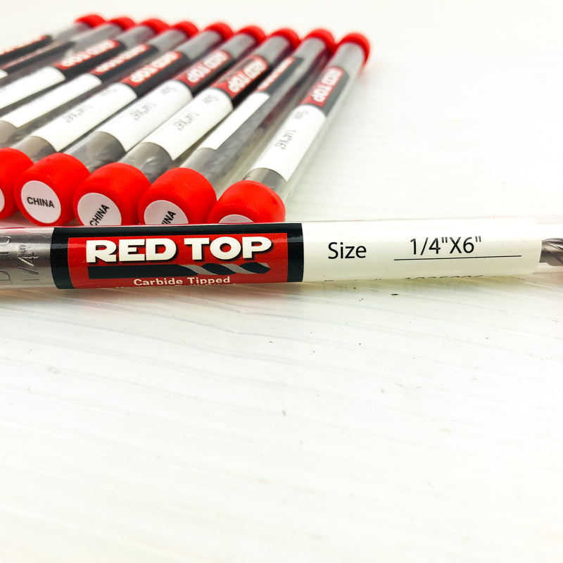 10pk Hammer Drill Bit 1/4"x6" SDS Plus Carbide Tipped 3.75" LOC Concrete Rotary