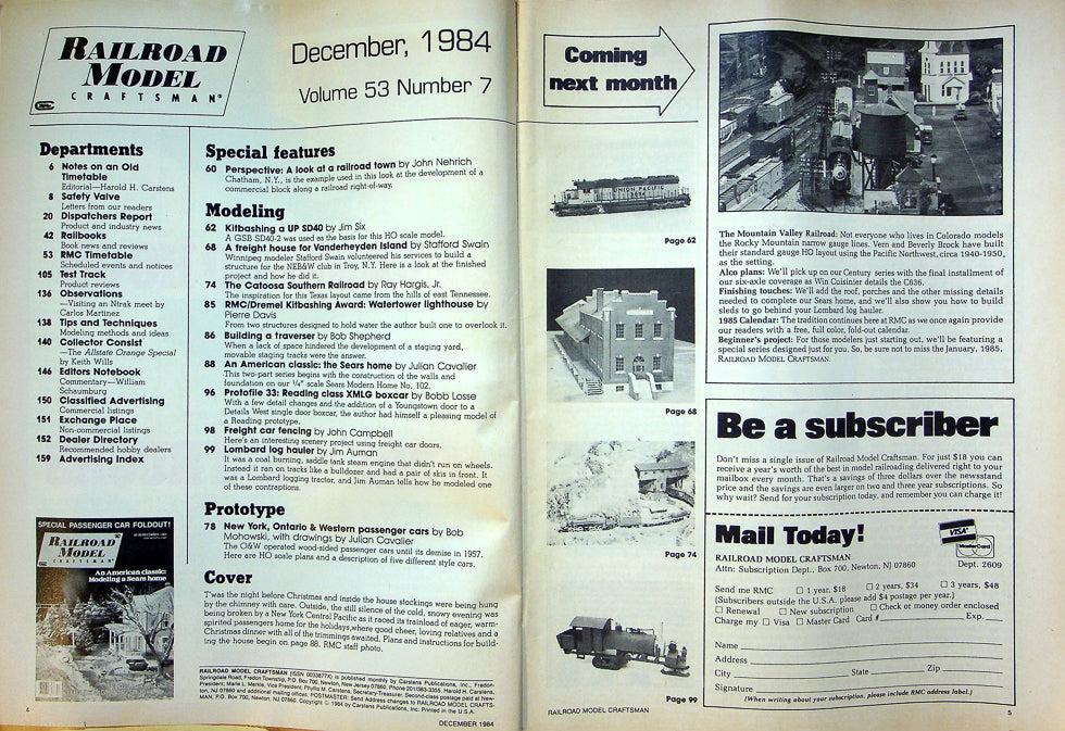 Railroad Model Craftsman Magazine December 1984 Vol 53 No 7 Model A Sears Home