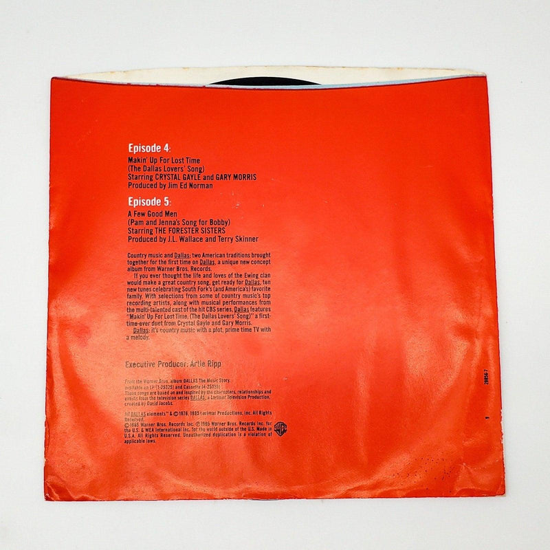 Crystal Gayle Dallas The Music Story 45 RPM Single Record Warner Bros 1985 2