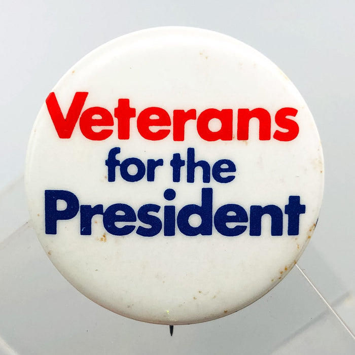 Veterans For The President Button Pin 1.25" Campaign Political Columbia Ad NYC 1