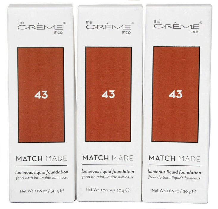 The Creme Shop Match Made Luminous Liquid Foundation 3 Pack You Choose Shade...