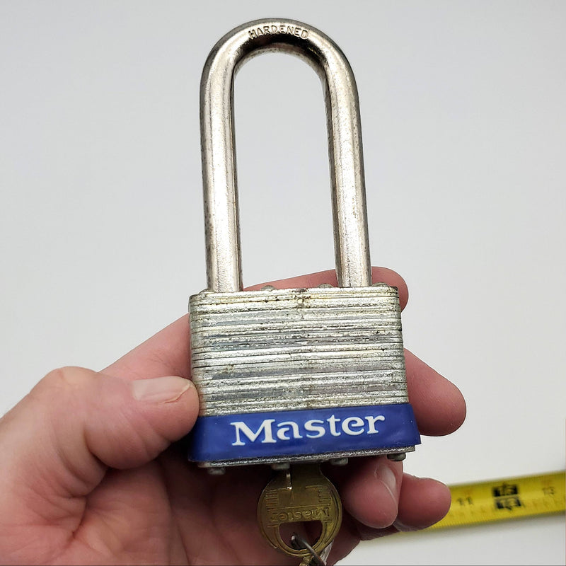 Master Lock Padlock No 5. 2-7/8"L x 0.36" D Shackle Milwaukee USA Vintage NOS