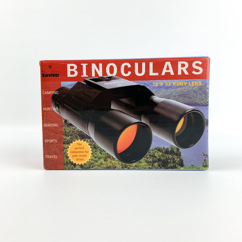 MultiTech Survivor 12 x 32 Ruby Lens Binoculars w/ Shoulder Strap & Case - NIB