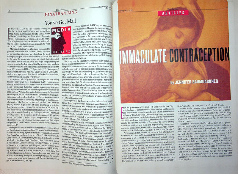 The Nation Magazine January 25 1999 Catholic Church Contraception Debat NAFTA