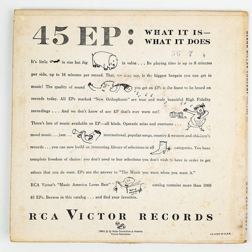 Glenn Miller Glenn Miller Concert Vol. 3 Record 45 RPM Double EP RCA Victor 2