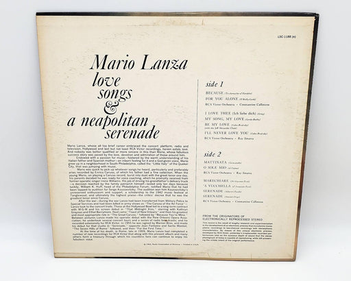 Mario Lanza Love Songs & A Neapolitan Serenade 33 RPM LP Record RCA 1962 2