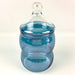 Vintage Princess House Apothecary Candy Jar Blue Iridescent Clear Lid 7.5" 1