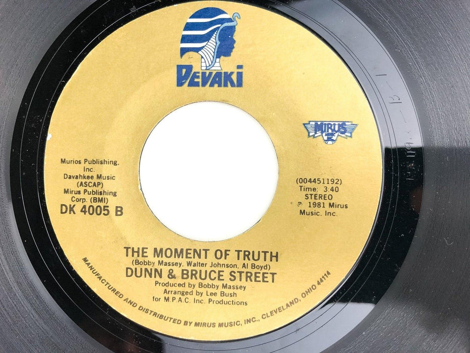 Dunn & Bruce Street 45 RPM 7" Single If You Come With Me / The Moment of Truth 1