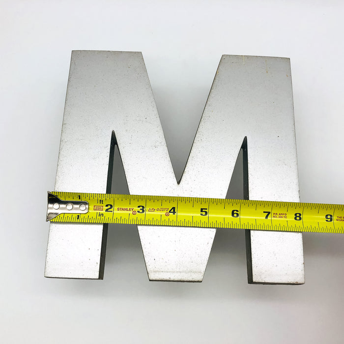 Cast Aluminum Letter M 8" Sign Spanjer Bro Chicago Brushed Architectural Salvage