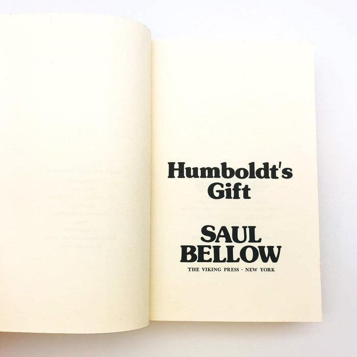 Humboldt's Gift Hardcover Saul Bellow 1975 1st Edition 1st Print Materialism 7