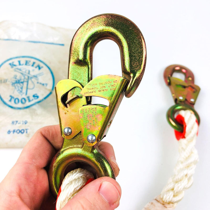 Klein Tools 87419 Nylon Webbing Lanyard 6-Foot Steel Snap Hook New Old Stock NOS