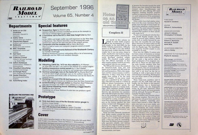 Railroad Model Craftsman Magazine September 1996 Vol 65 No 4 Ron Parisi's West