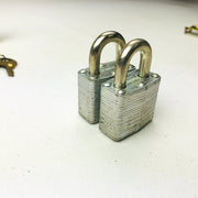 2ct Vintage No 3 Master Lock Padlock 1-1/8" Shackle New NOS Keyed Alike 3773 12