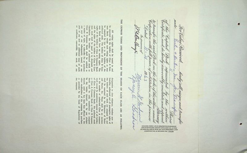 Reiter Dairy Company Stock Certificate Bond Scripophilly Akron Ohio 1969 No 364