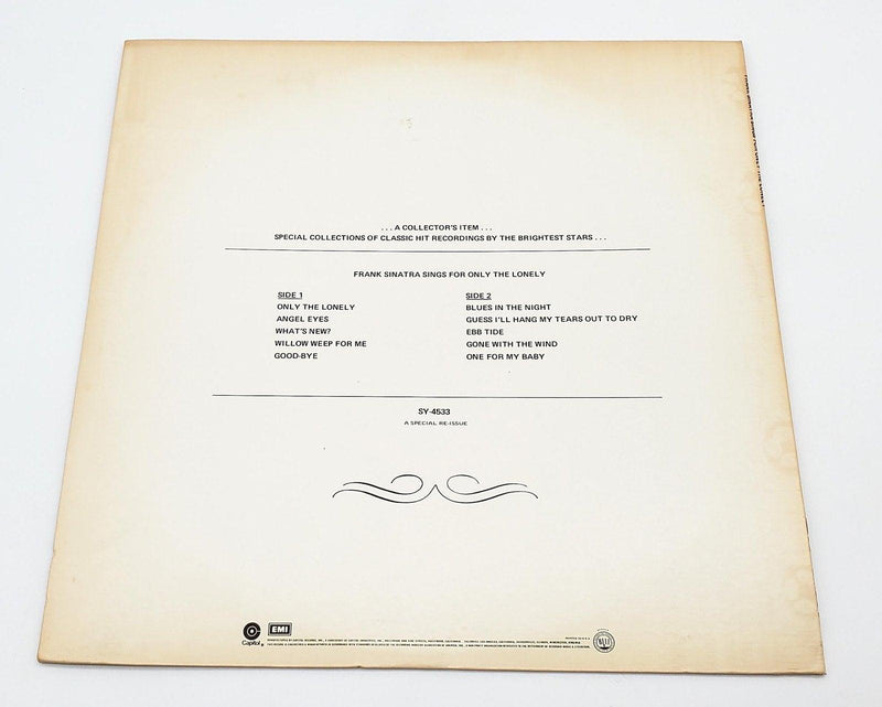 Frank Sinatra Sings For Only The Lonely 33 RPM LP Record Capitol 1973 2
