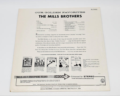 The Mills Brothers Our Golden Favorites LP Record Decca 1972 DL 74084 2