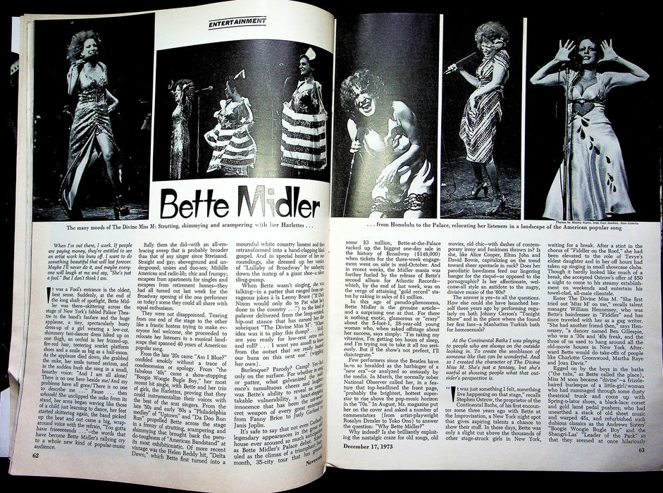 Newsweek Magazine December 17 1973 Bette Midler Cover Al Pacino Trucker Strike 3