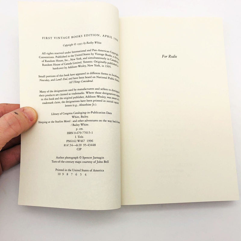 Bailey White Book Sleeping At The Starlite Motel Paperback 1995 Southern Customs 7