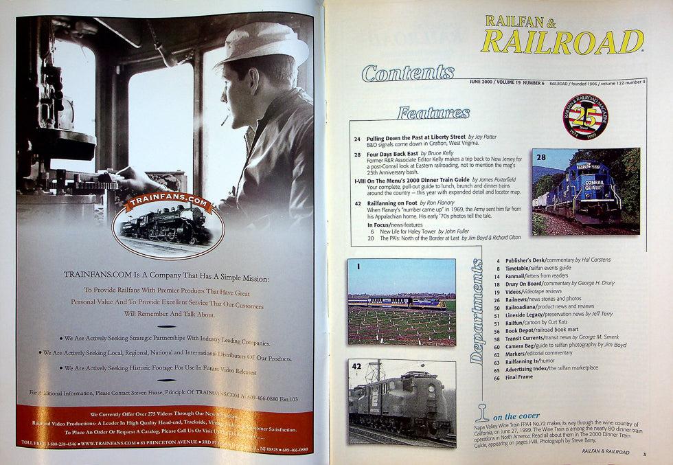 Railfan & Railroad Magazine June 2000 Vol 19 No 6 Annual Dinner Train Guide