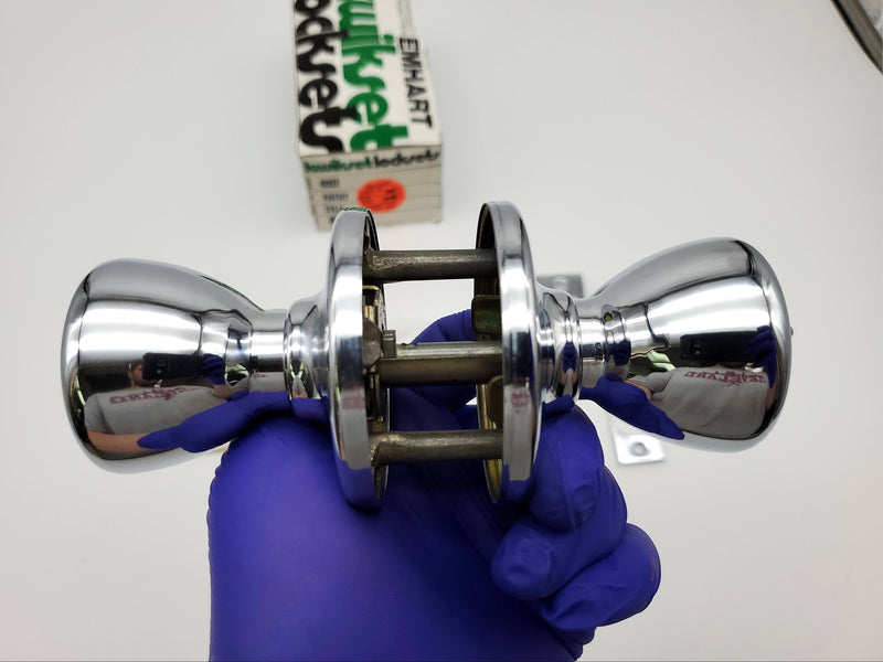 Kwikset Door Knob Entry Lock Polished Chrome US26 TYLO 400T 2-3/8 & 2-3/4 BS NOS