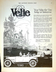 1917 Velie Motor Company Light Six Print Ad 14"x8" Saturday Evening Post 1
