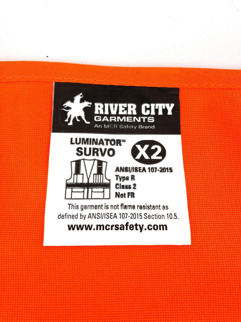 High Visibility Safety Vest Survo Illuminator MCR River City 2XL Class II 3pk 3