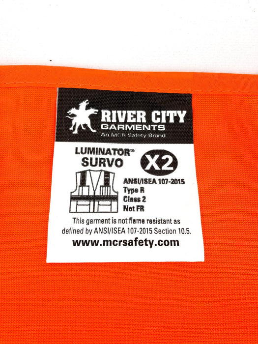 High Visibility Safety Vest Survo Illuminator MCR River City 2XL Class II 3pk 3