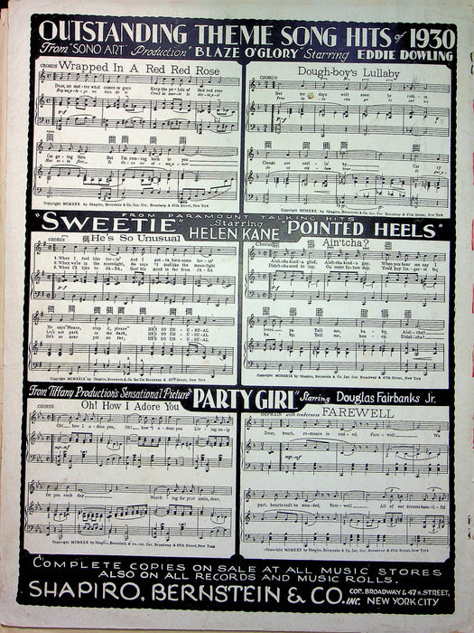 Blaze O'Glory Sheet Music Put A Little Salt On The Bluebirds Tail 1930 E Dowling 4