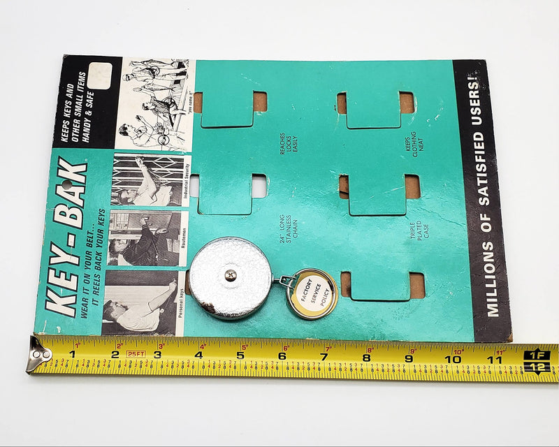 1960s Key-Bak Retractable Key Chain West Coast Chain & Store Stand Display #2
