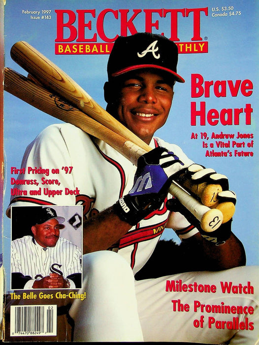 Beckett Baseball Magazine Feb 1997 # 143 Wade Boggs Red Sox Andruw Jones Braves 1