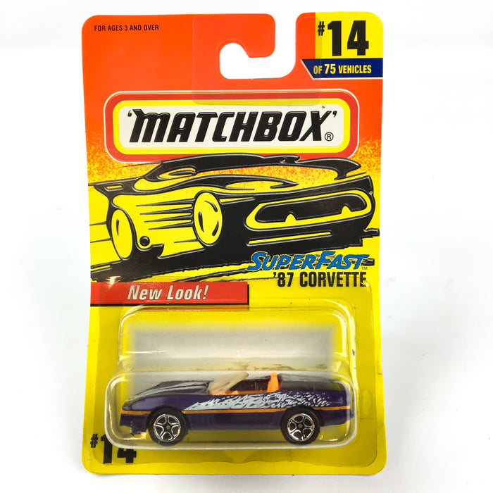 Matchbox 1996 Purple '87 Corvette Super Fast #14 of 75 1:64