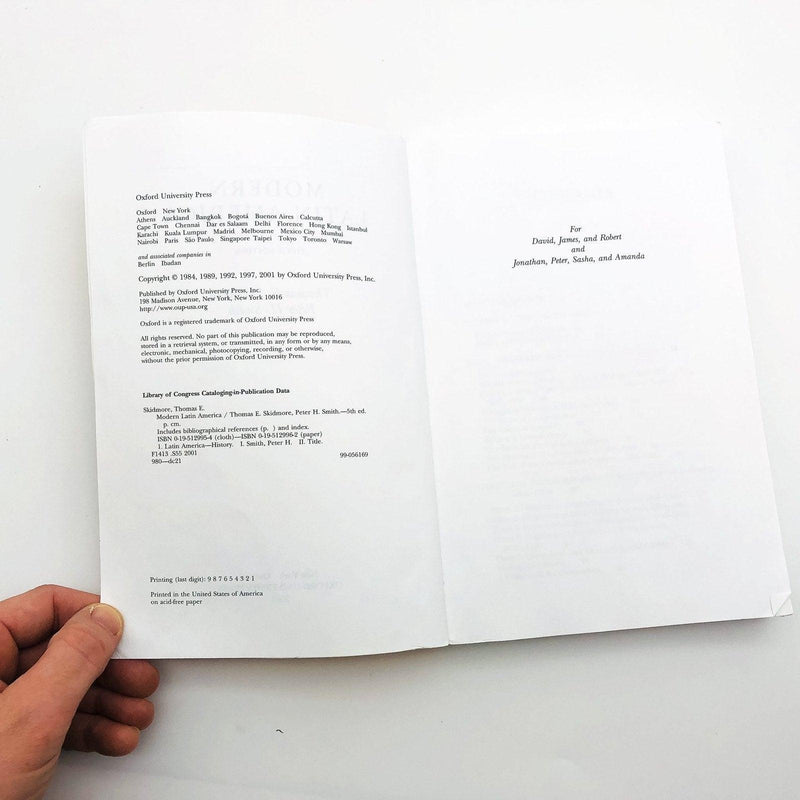 Modern Latin America Paperback Thomas E. Skidmore 2001 5th Edition 8