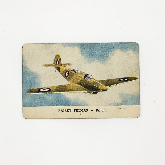 Card-O Chewing Gum Airplane Cards Fairey Fulmer Series D Britain World War 2 2