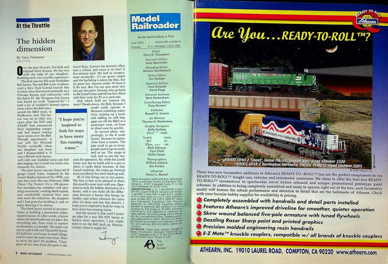 Model Railroader Magazine June 2002 Vol 69 No 6 Operating This Great Layout