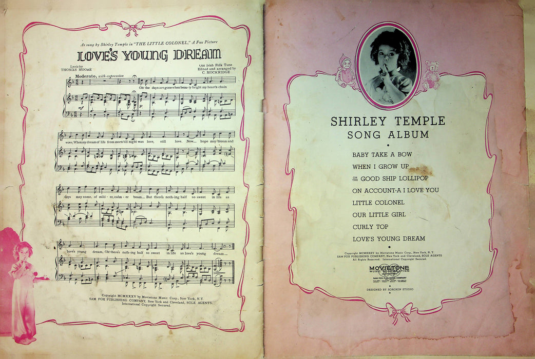 Shirley Temple Sheet Music Booklet Little Colonel Curly Top Good Ship Lollipop 2