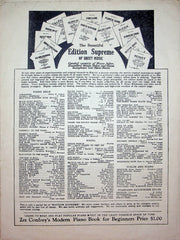 Rosette Novelette for Piano Vintage Sheet Music Billy James 1922 Piano Song 4