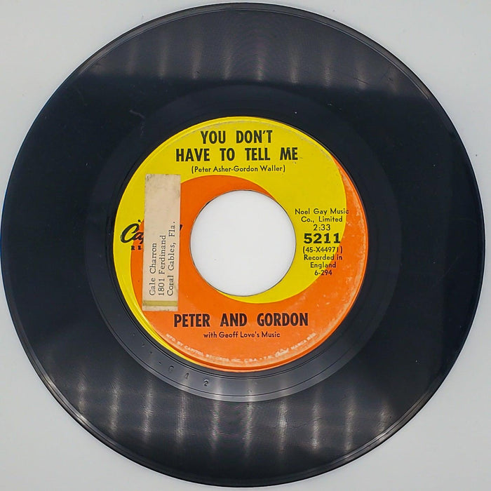 Peter And Gordon Nobody I Know Record 45 RPM Single 5211 Capitol Records 1964 2