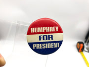 Humphrey for President Button Pinback 1.75" 1960s Red White Blue Hubert Campaign 4