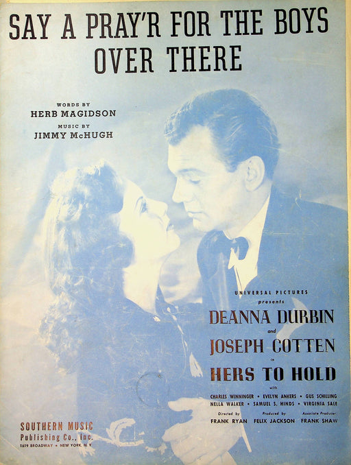 Hers To Hold Sheet Music Say A Pray'r For The Boys Over There H Magidson Durbin 1