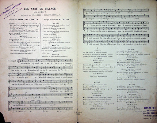 Les Amis De Village Duo Comique Sheet Music Paroles De Dorfeuil et Paulus 2